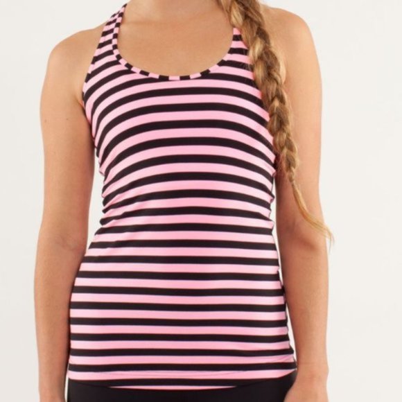 lululemon athletica Tops - LULULEMON Cool Racerback | Pink & Black | Size 4